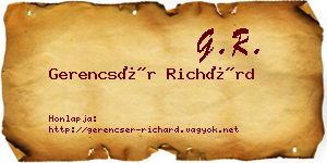 Gerencsér Richárd névjegykártya