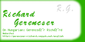 richard gerencser business card